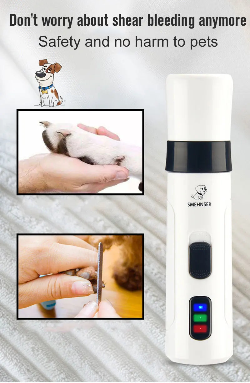 Rechargeable Dog Nail Grinders USB Charging Pet Nail Clippers Electric Dog Cat Paws Nail Grooming Trimmer Tools