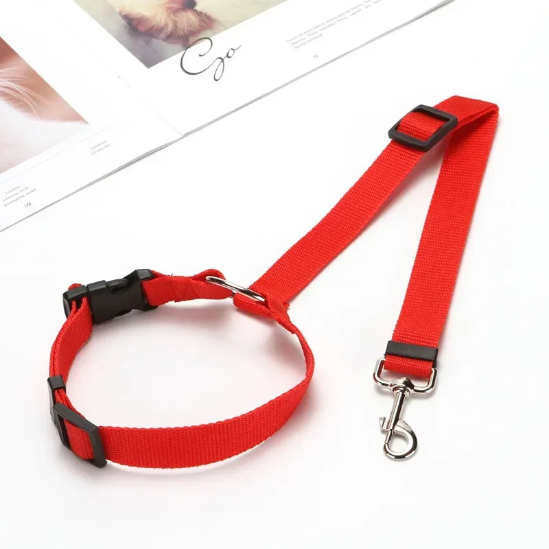 1PC  Pet Car Seat Belt Nylon Lead Leash Backseat Safety Belt Adjustable  pet collars dog collar cat collar