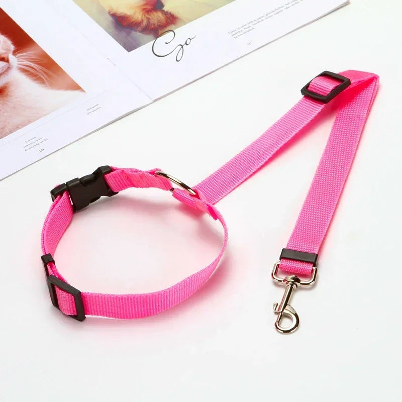 1PC  Pet Car Seat Belt Nylon Lead Leash Backseat Safety Belt Adjustable  pet collars dog collar cat collar