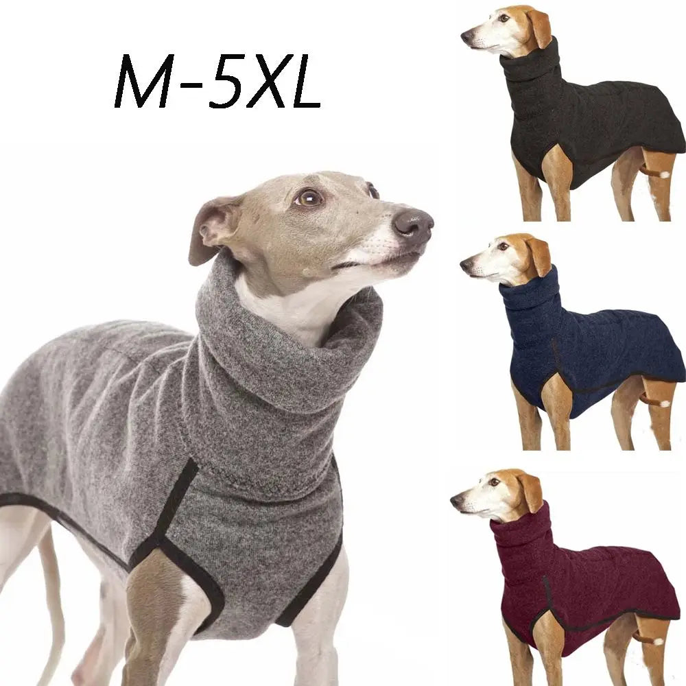 Dog Pet Winter High Collar Jumper Sweater Medium Big Dog Coat Jacket Great Dane Greyhound Pitbull Clothing Pets Clothes