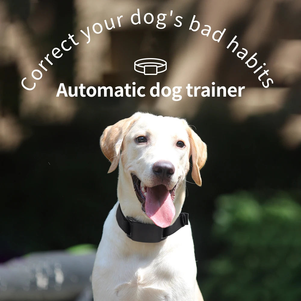 Electric Dog Training Collar Anti Bark Device Pet Dog Adjustable Ultrasonic No Barking Tone Shock Indoor Outdoor Teaching Tool