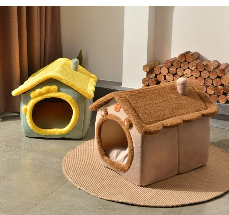 Foldable Dog House Kennel Pet Dog Bed for Small Dogs Winter Warm Cat Bed Nest Comfortable Puppy Bed Cave Sofa Pet Product