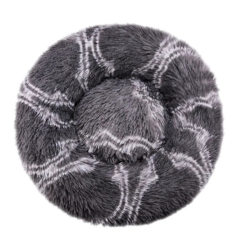 Round Dog Bed Winter Warm Cat Bed Plush Basket for Dog Washable Pet Bed for Small Medium Large Dog Sofa Cat