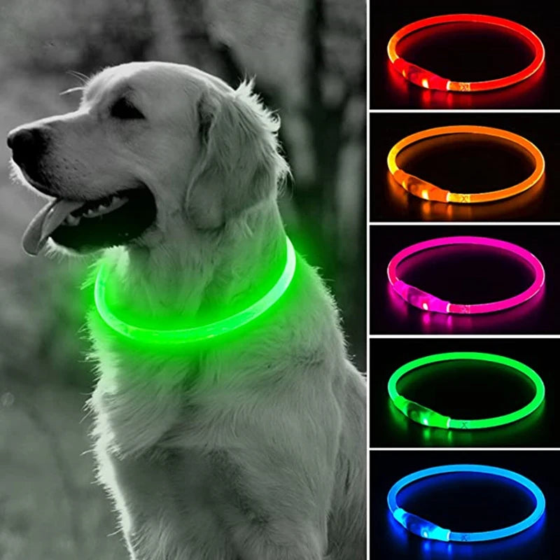 Led Dog Collar Light up USB Cat and Dog Collar 3 Modes Led Light Light up Loss Prevention LED Collar Dog Pet Dog Accessories