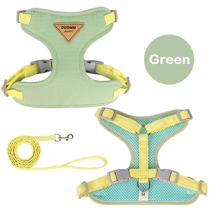 Puppy Harness Leash Set for Small Medium Dog Cat Vest Breathable Pet Chest Strap French Bulldog Chihuahua Poodle Pet Supplies