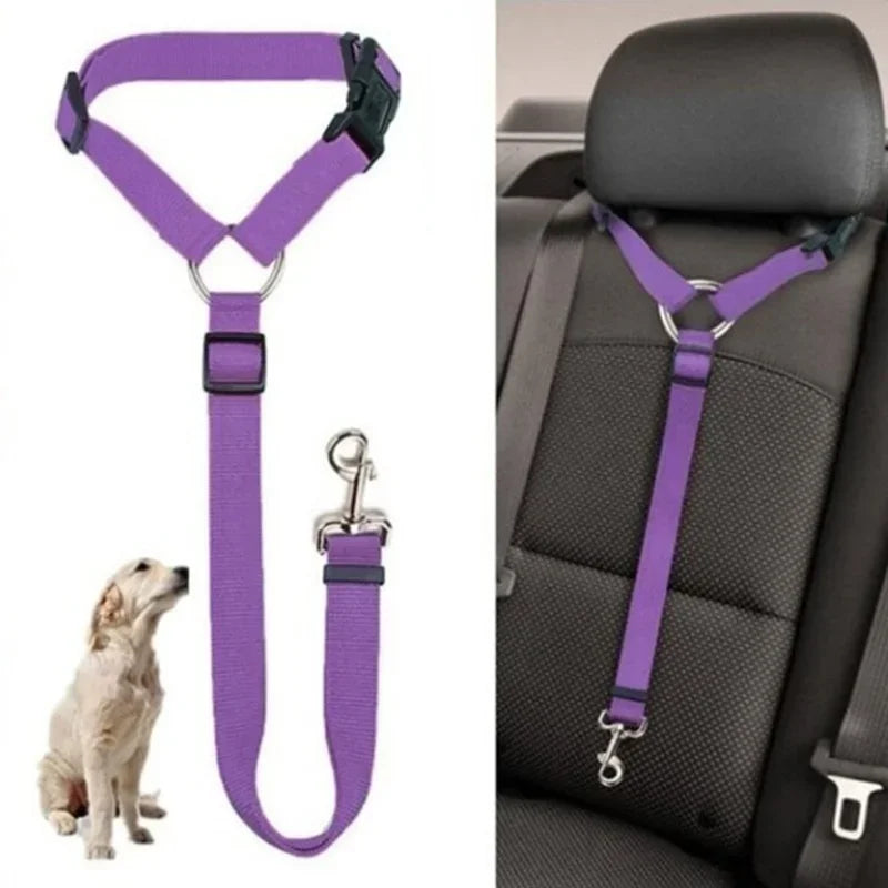 1PC  Pet Car Seat Belt Nylon Lead Leash Backseat Safety Belt Adjustable  pet collars dog collar cat collar